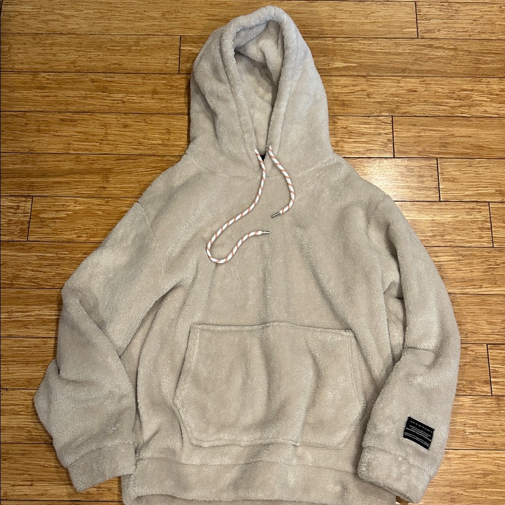 Kevenst Cozy Oversized Cottagecore Oversized Cream Hoodie Sweatshirt Fleece